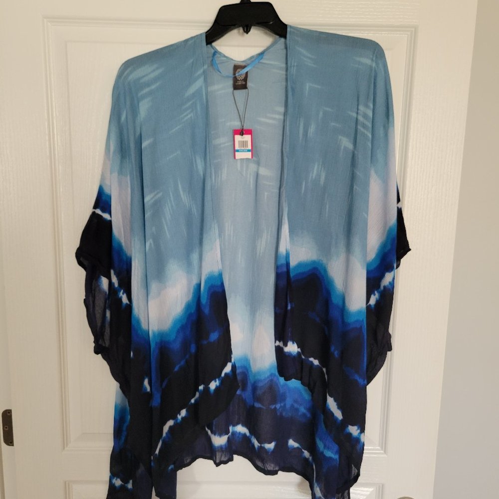 Vince Camuto, Duster, Flowy Cardigan, Blue/Multi, One Size